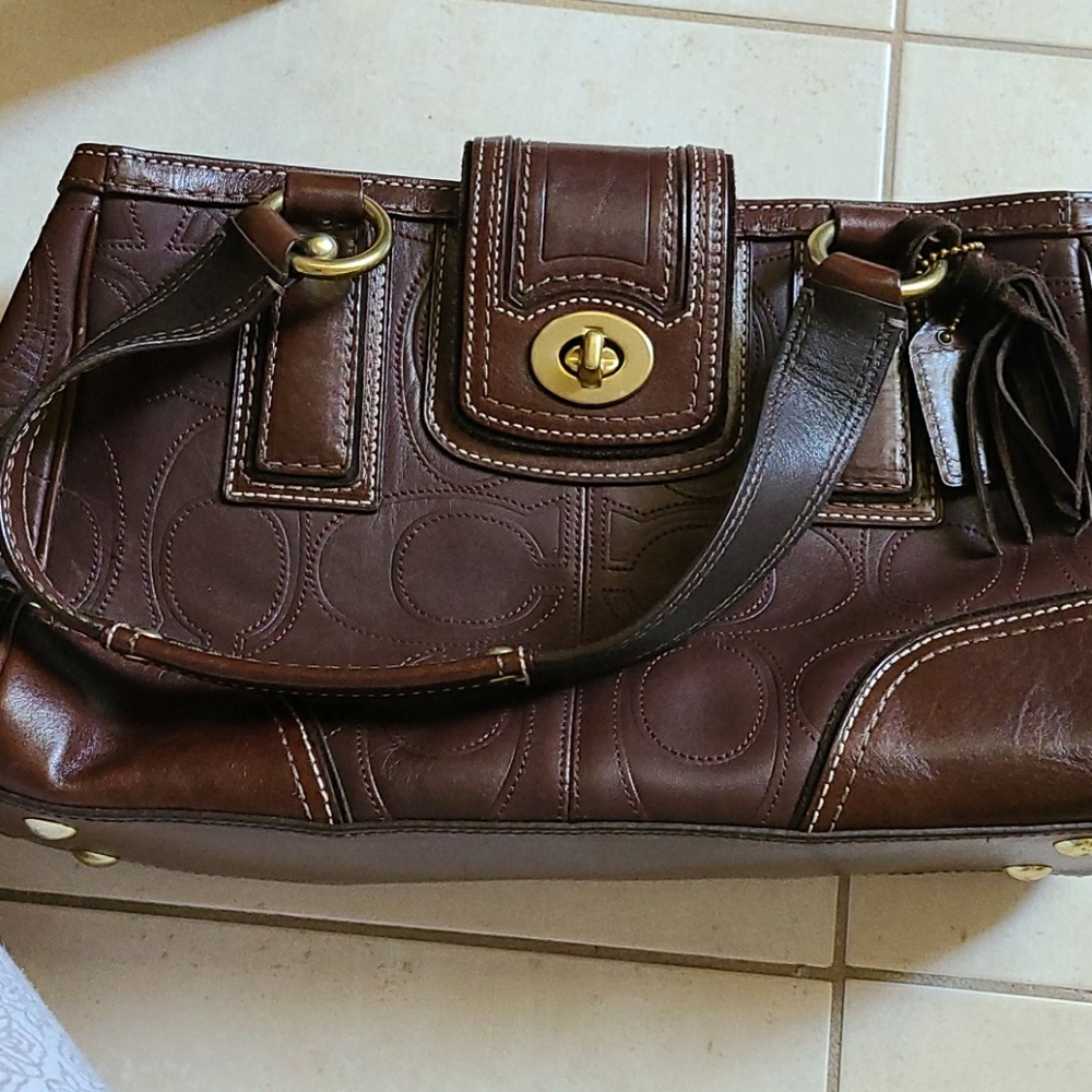 Authentic real leather Coach purse